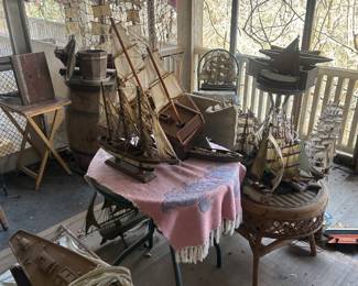 various items on screened in porch