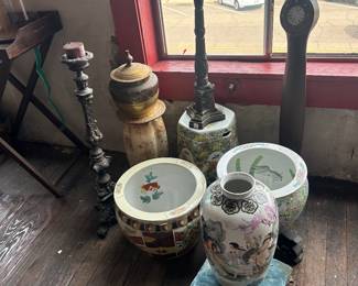 footstools, urns, vases, candlesticks etc