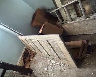 old door , ladder, and other items, on upstairs landing