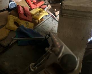 boating items in outside storage buildings