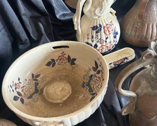 3 pc matching vintage/antique bowl and pitcher set