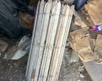 antique rolls of old garden fencing