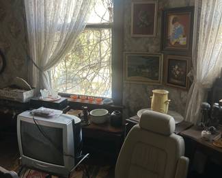 electronics, handicapped equipment, artwork, lace curtains and more