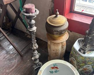 candlesticks, caped urns, pedestals etc