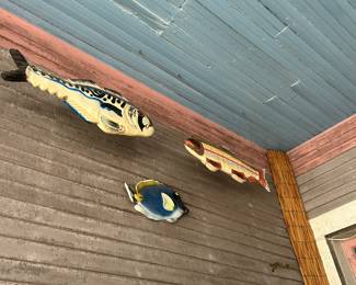 three of many decorator fish and beach items