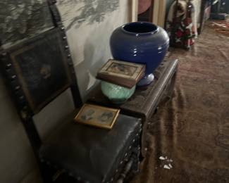 antique furniture and various items in upstairs hall