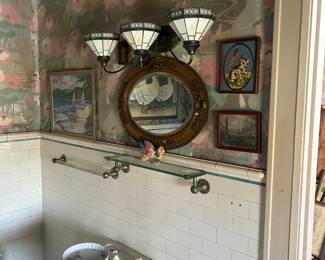art in bathroom area