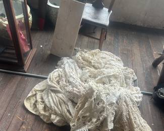 vintage lace, chairs, marble etc