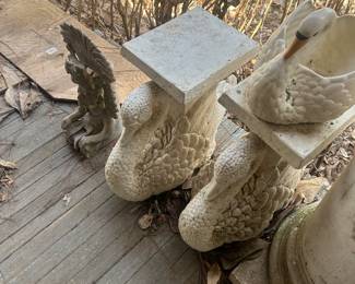 pair of swan pedestals