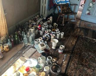dozens of beer steins