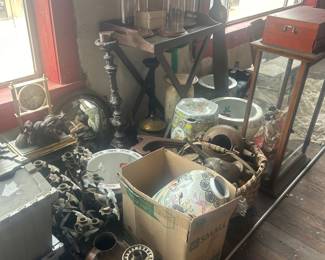 group shot of just some of the dozens of items to be sold