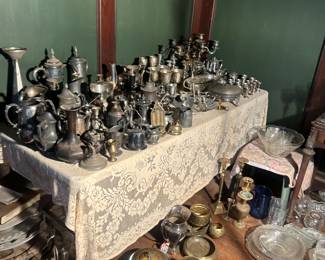 dozens of silverplate items