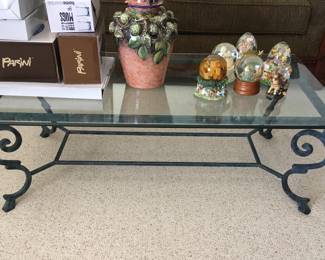 metal & glass coffee table