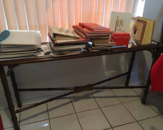 bamboo look sofa table