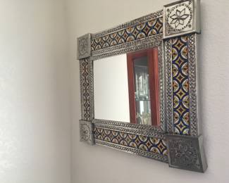 tile & punched aluminum mirror TLC