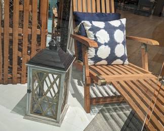 Mid CenturyTeak Wood Lawn Chair with Brass Hinges $400