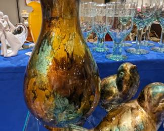 Ceramic decor (Lg Vase and 2 birds) $40 set