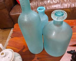 XLarge Set of blue bottles - $80
