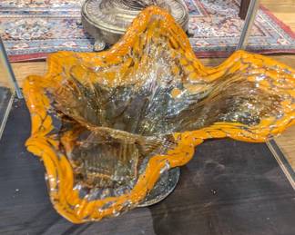 Hand Blown Glass Art Bowl $75 