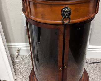 Side table with glass doors $125