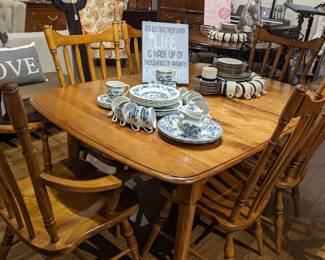 Solid Wood Dining Table with 6 Chairs $350