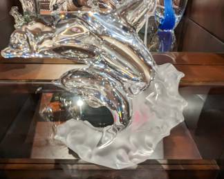 Lenox Clear Glass Dolphin Art $40