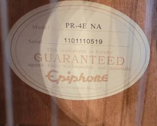 Epiphone PR-4E NA Acoustic Electric Guitar (no cords, etc)