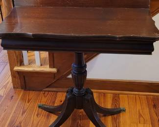 #16 Expandable Hall Table with brass detail, AS IS