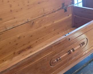 #12 interior cedar lining of oak chest