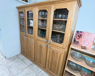 Amazing and  very well built cabinet… It is not attached so I get to sell it! 
My client had this custom built for the home and it’s an incredibly nice piece from the wood to the knobs!