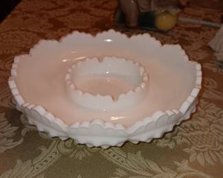 White Hobnail bowl / Chip Dish $15.00