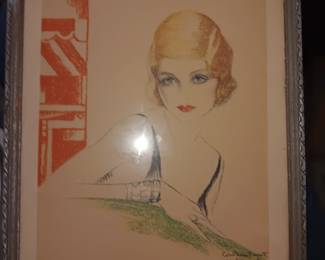 12  1/2 x 9 1/2 Constance Bennett picture fragile wood frame $35.00 