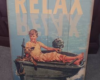 18  x 30 Lake Panasoffee Relax picture on wood  $85.00