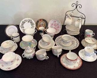 Fine China Eclectic Cup And Saucer Pairs