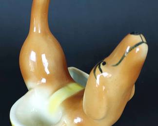 Vintage Ceramic Dachshund Dresser Caddy