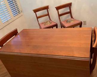 Solid Cherry Dropleaf Table 4 Chairs