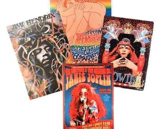 1960s Classic Rock Poster Giclees Bowie, Hendrix, Joplin Jefferson Airplane