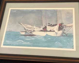  Key West, Hauling Anchor Print By Winslow Homer