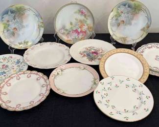One Dozen Older Antique Fine China Plates