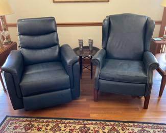 Blue Recliners - one is electric