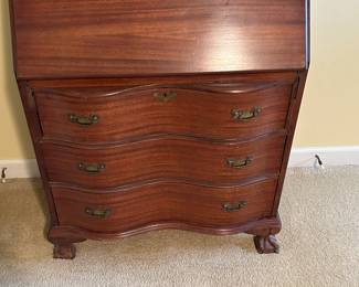 SERPENTINE SLANT TOP DESK.