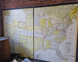 Huge Vintage USA Map used in a school