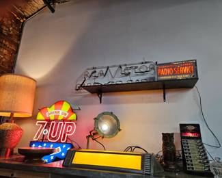 Various Lamps and Advertising items shown working