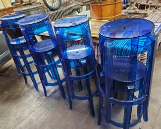 Blue Acrylic Stools x 12