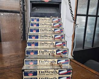 RARE Dr West's Toothbrush Advertising Display Holder with working light
