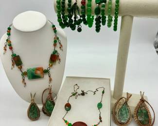 Handmade wrapped mineral pendants jewelry