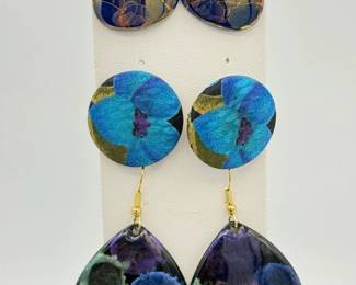 Abstract Art Enamel Earrings Set
