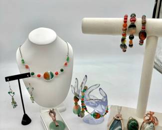 Handmade wrapped mineral pendants jewelry