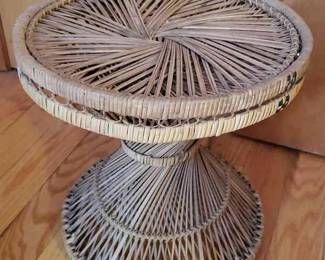 Vintage Wicker Side Table