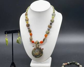 Handmade wrapped mineral pendants jewelry